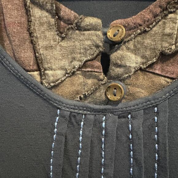 Parsley & Sage Dress Womens Small Blue Artsy Embroidered Boho Patchwork - Picture 7 of 12